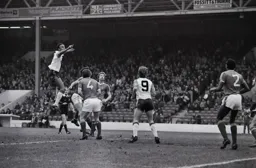 Paul Elliot rises to head towards the Forest goal