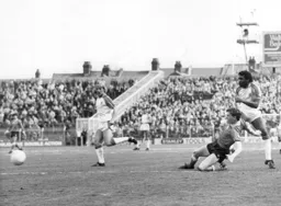 Ricky Hill`s shot at goal comes to nothing