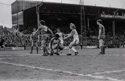 Ricky Hill is congratulated on his goal