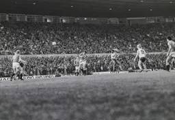 Ricky Hill heads towards goal