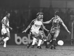 Paul Walsh plays the ball through