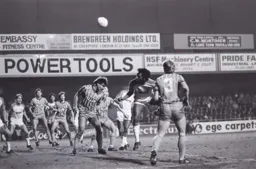 Ricky Hill heads for goal