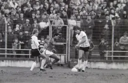 Brian Stein makes his move for the ball