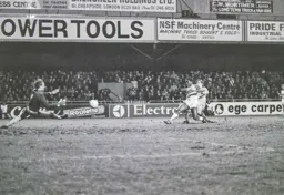 Emeka Nwajiobi scores the Town’s second on his debut