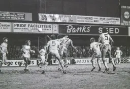 Ricky Hill sends in a header