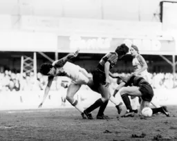 Trevor Aylott appears to have left the ball behind