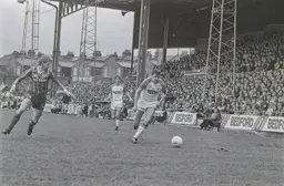 David Moss in his usual position down the wing