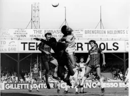 Paul Elliott gets above the Notts County defence