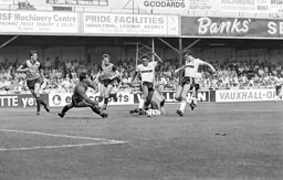 Brian Stein tries to round the keeper