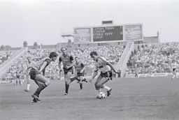 David Moss takes on the Stoke defence