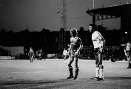 Paul Elliott keeps a watchful eye on former Town favourite Paul Walsh