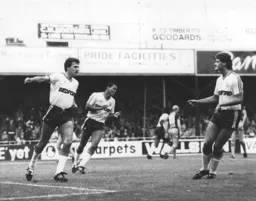 David Moss celebrates what he does, scoring from the penalty spot to earn Luton a point in a tough 1-1 battle