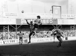 Mal Donaghy high above the Watford defence