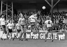 Frankie Bunn with a free header
