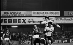 Mal Donaghy scores with a rocket header