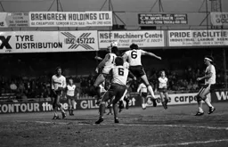 Mal Donaghy battles for the ball
