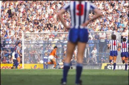 Brian Stein puts the Wednesday goal under pressure