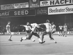 Emeka Nwajiobi lays the ball back for David Preece