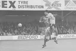 Mick Harford heads in his second goal