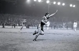 David Preece turns to celebrate his goal