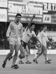 Marc North celebrates scoring the third goal.