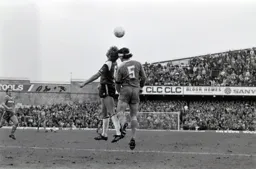 Steve Foster with a defensive header