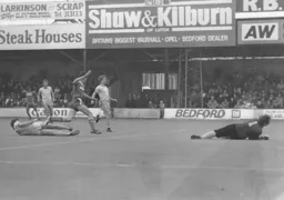 Mike Newell appears to have extended Town`s lead. But a goal did not result