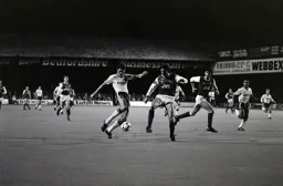 Mick Harford strikes for goal