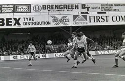 Mick Harford with a close range header