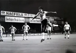 Mick Harford scores his 20th goal of the season from the spot