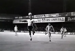 Ricky Hill controls the ball on his chest