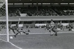 Mick Harford scores the first