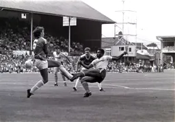 Ricky Hill shoots before Gary McAllister can intervene