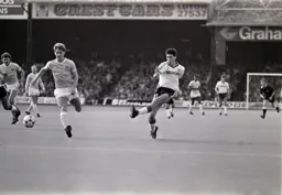 Mike Newell shoots with his left foot