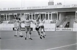 Mike Newell and Marc North think the Town have scored, but it was disallowed