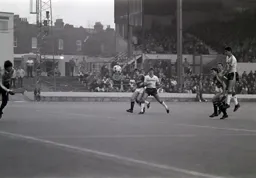 Mike Newell heads the ball towards the goal but Nicky Johns was not troubled