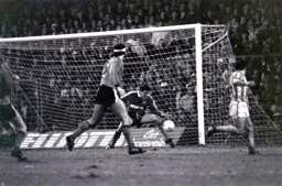 Les Sealey saves a close range shot