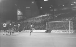 Mick Harford scores Town`s second goal from the penalty spot