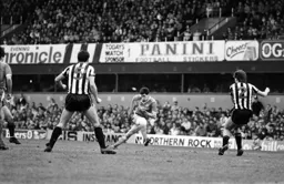 Newell`s shot goes between Peter Jackson and Neil McDonald