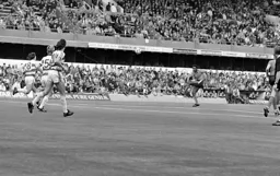 Ricky Hill hits a rising shot from outside the penalty area