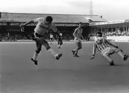 Brian Stein hammers a shot at goal