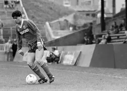 Richard Harvey in possession of the ball