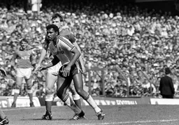 Ricky Hill waits for the ball