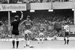 Mick Harford is sent off after 4 minutes and 46 seconds after a hard tackle