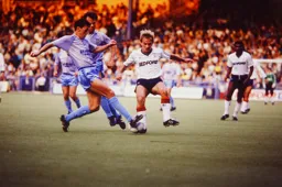 David Preece is tackled by Brian Borrows