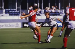 David Preece takes a shot at goal