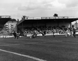 Tim Breacker scores Luton's second with a low drive