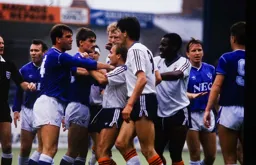 David Preece and Kevin Ratcliffe square up to each other