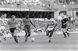 Ricky Hill controlling the ball on the Omniturf