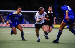 Micky Weir looks for the ball